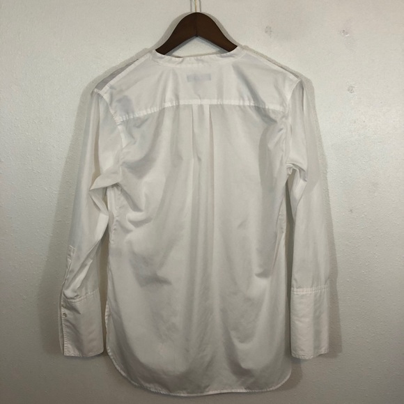 J Crew white tuxedo blousy pull over French cuffs - Picture 7 of 9